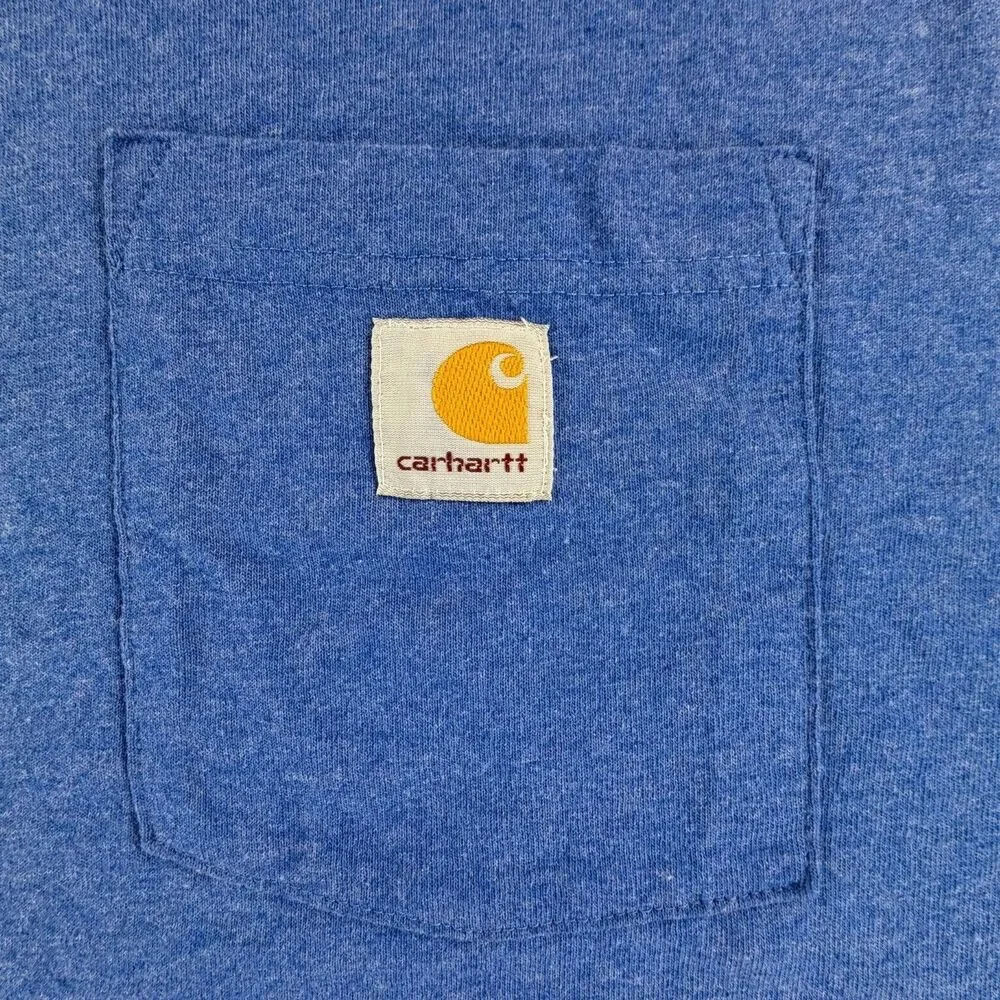 Carhartt Pocket T-Shirt Men’s 2XL Tall Blue Loose Fit Workwear Tee